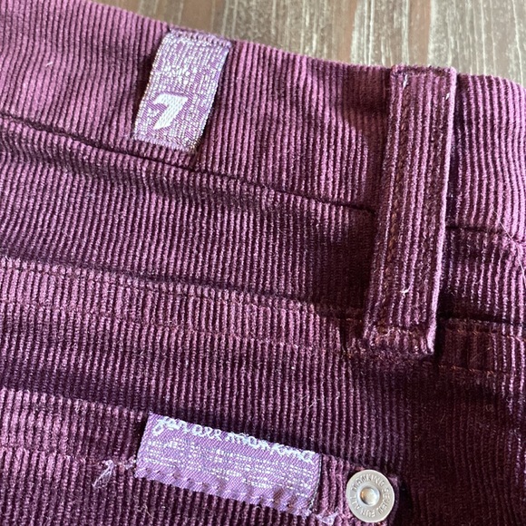 7 for all Mankind ladies corduroy pants in deep burgundy. Size 26. - Picture 5 of 8